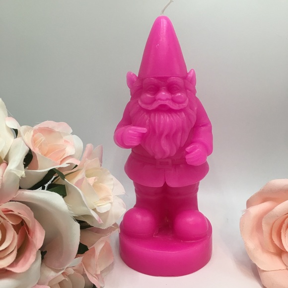 Other - Pink gnome candle wax 7” tall gift 💝 bow
